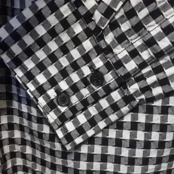 Tommy Hilfiger black and white checked shirt button down size S - Picture 4 of 8